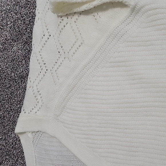 Long Sleeves White Knit Cardigan Oversized Sweater - Picture 10 of 12